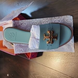 Tory Burch Everly slide-Calf leather color Sea Wind size 6.5
